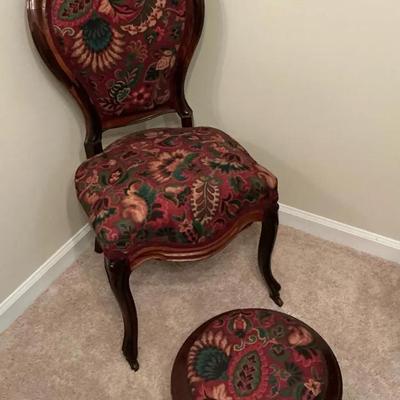 Antique Chair With Ottoman
