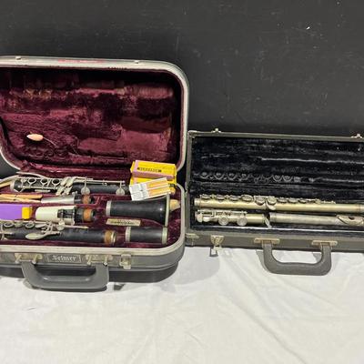 Vintage Selmer Clarinet And Roth F A Reynolds Co Flute With Bundy Case