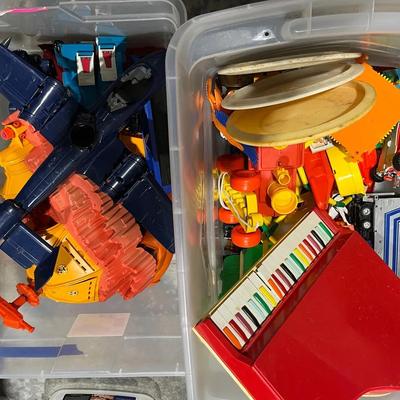 Mystery Lot of Vintage Toys - Airplane, Piano, and More
