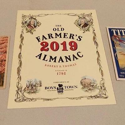 2019 Old Farmer's Almanac, Boys Town Edition, Washington Monument Postcard, Titanic Postcard