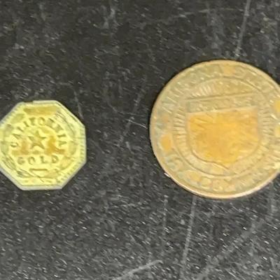 Tiny Collectible State Coins - California Gold 1856, Arizona State Tax Commission 1