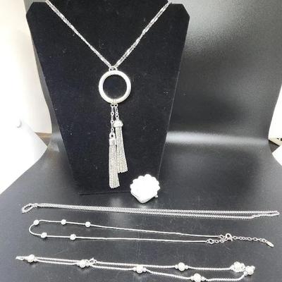 Silver Jewelry, Chokers, Necklaces, Shell Brooch
