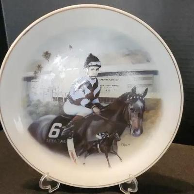 Santa Anita Collector Plate 1996 Bill Shoemaker, "Spectacular Bid" by Patty Kessel