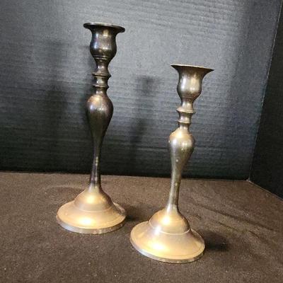 Two Vintage Brass Candlestick Holders