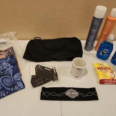 Bit of Everything Variety: Neck Gaitors, Harley Headband, Dawn Dish Soap, Hair Spray, Face Mask