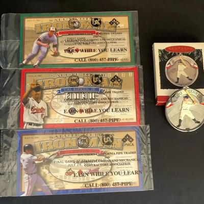 Baseball Heroes - Salute to Ironman Cal Ripken Jr Cards, Hallmark Lou Gehrig Ornament
