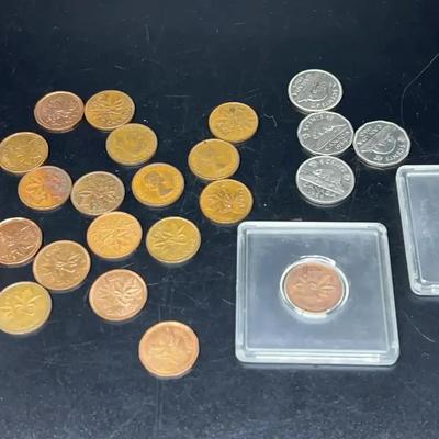 Canadian One, Five And Ten Cent Coins - 1953 In Case