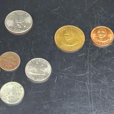 US Coins - Commemorative presidents Jefferson Nixon And Eisenhower, 2008 Alaska Quarter, Nickel