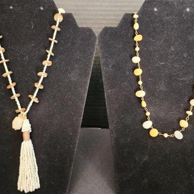 Shell & Stone Necklaces (2), Beads, Pearls