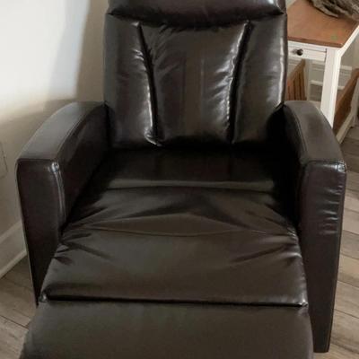 Leather rocking recliner