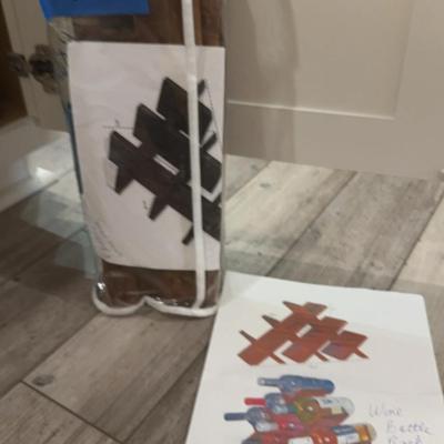 Wooden Wine Bottle Rack Holds Eight Bottles