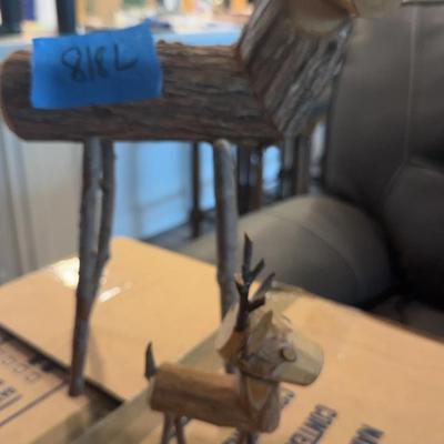 Pair Of Wooden Deer Decor 12 X 18 X 5