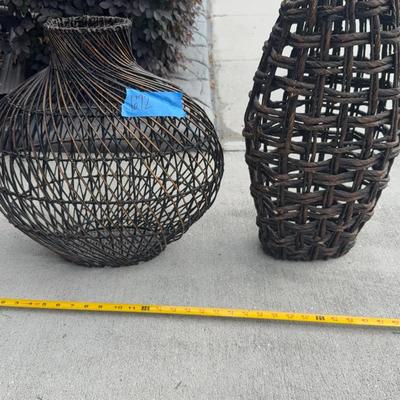 Set A Two Wicker Planters