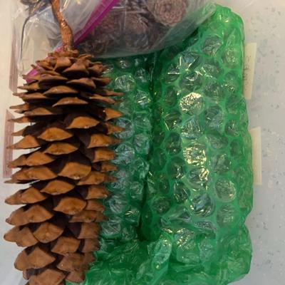 Lot Of Christmas Pinecones And Five Koehn Candles