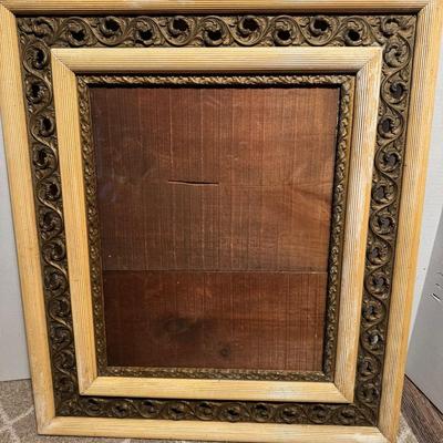 An Antique 1900s Wooden Carved Ornate Picture Frame. 27” X31”  