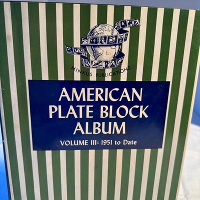 American Plate Block Album Volume Three From 1951 To 1958. Approximately 45% Full.