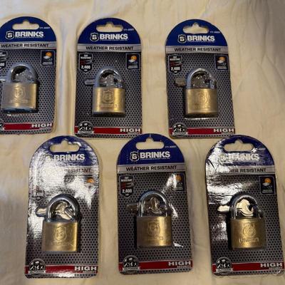 Six NEW Brink Solid Brass Padlocks  #171-40001  High security  Weather Resistant   