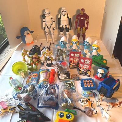 Large Lot Of Kid Toys, Star Wars, Smurfs, Super Heroes, Thomas Train, Paw Patrol , Ninja Turtles And