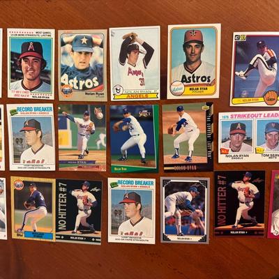 Nolan Ryan Baseball Cards. Collection Of 19 from 1970s & 1980s  