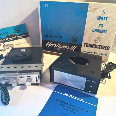 Vintage MIDLAND CB Radio with Base Station. Model 13-870C.