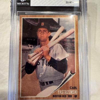 1962 Topps #425 Carl Yastrzemski Baseball Card. Beckett Graded 6.5 Ex-Mt+