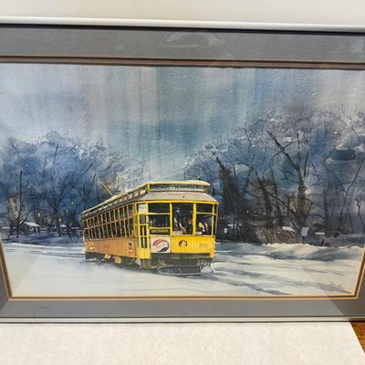 COMO HARRIET STREETCAR, Minneapolis S/N Print By Dave Riebe.Framed