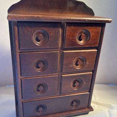 Vintage Primitive Apothecary, 7-Drawer Spice Cabinet. Handcrafted.