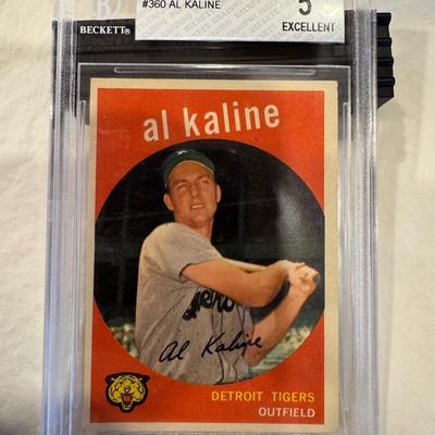 1959 Topps #360 Al Kaline Baseball Card. Beckett Graded 5 Ex