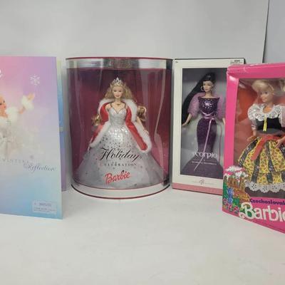 Winter Reflection, 2001 Holiday Celebration, Scorpio, and Czechoslovakian Barbie Dolls
