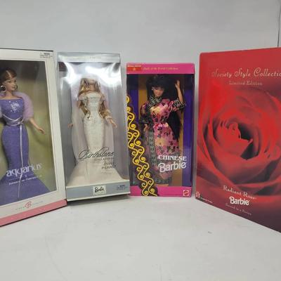 Aquarius, Birthstone June/Pearl, Chinese, and Radian Rose Barbie Dolls