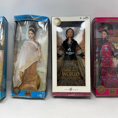 Princesses of the Nile, Ancient Greece, Navajo, and China Barbie Dolls