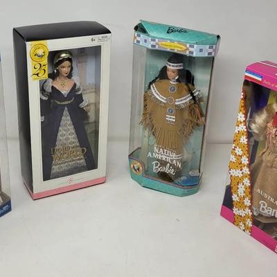 Princesses of the Vikings and the Renaissance, Native American, and Australian Barbie Dolls