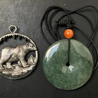 Seagull Brand Bear Pendant/Green Stone Pendant 