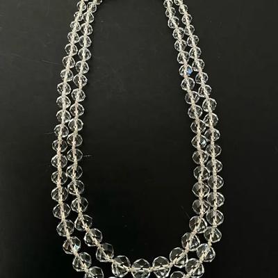 Glass/Crystal Beaded Necklace Clasp Stamped 14K