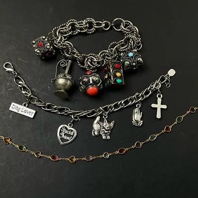 Charm Bracelet & Chain Bracelet Stamped 750