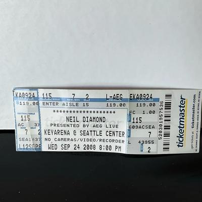 Neil Diamond Key Arena 2008 Ticket Stub