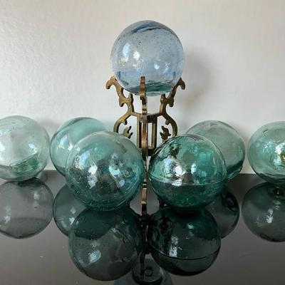 Teal Green Glass Floats 