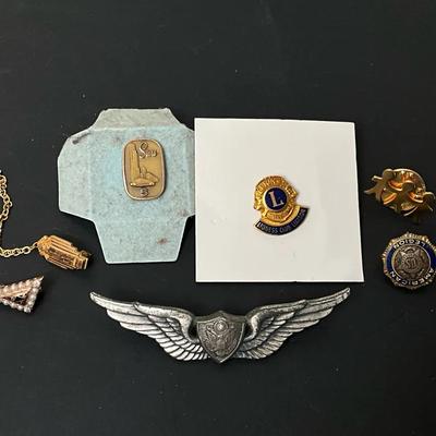 United States Army Aviation Basic Aircraft Crewman Badge & Other Pins 