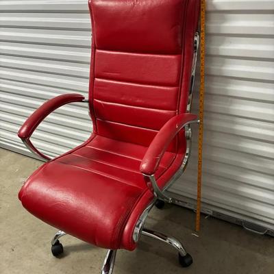 Red Leather Office Or Gaming Chair 