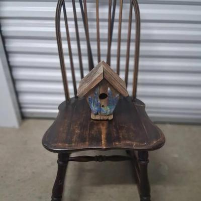 Wooden Rocker And Birdhouse