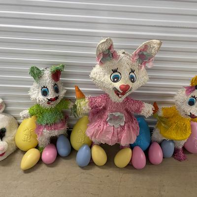 Assortment of Easter Piñatas And Large/small Easter Eggs
