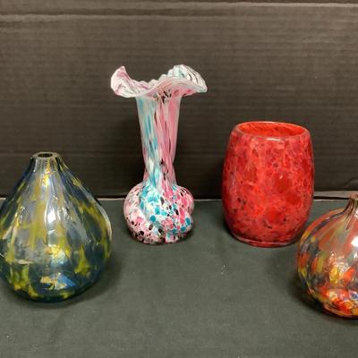 Four Blown Glass Vases (4)