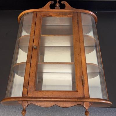 Wooden Glass-Front Hanging Display Cabinet