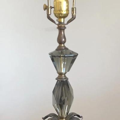 Vintage Smoky Gray And Cherub Lamp