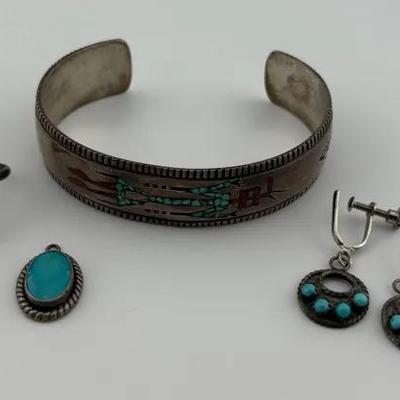 Assortment of Silver Southwestern Native Jewelry