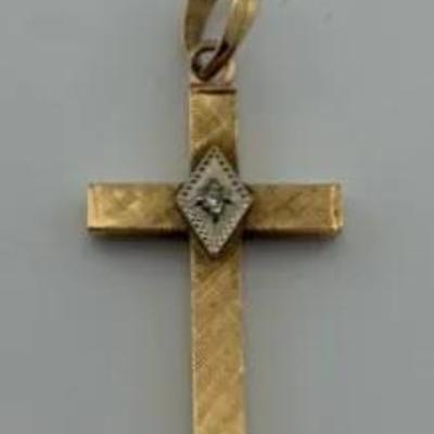 14k Yellow Gold Cross Pendant