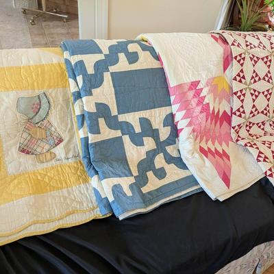 Four Hand Stitched Quilts (100+ Years Old)