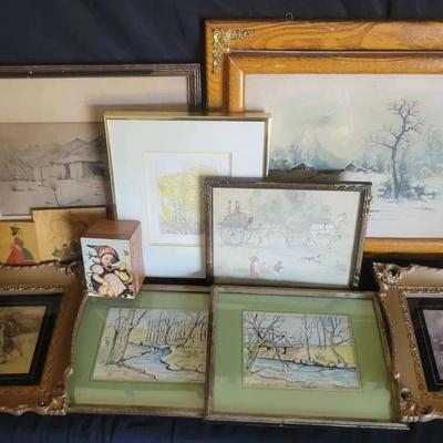 Framed Artwork and Music Box
