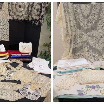 Vintage Linens, Hand-Sewn Tablecloths, Doilies & Runners
