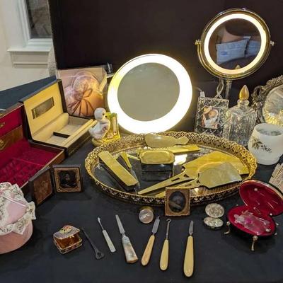 Vintage Vanity and Grooming Accessory Assortment